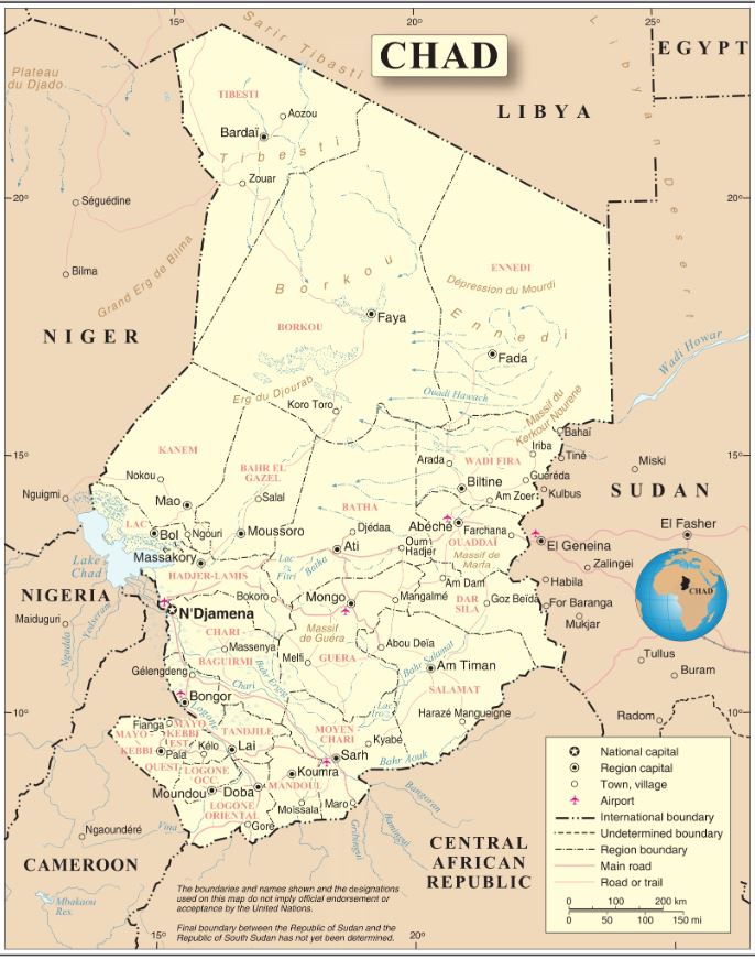 Political Map Of Chad Nations Online Project Map Of Chad.JPG